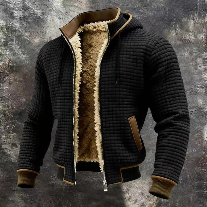 Lukas™ | Warme Waffel-Bomberjacke mit Kapuze