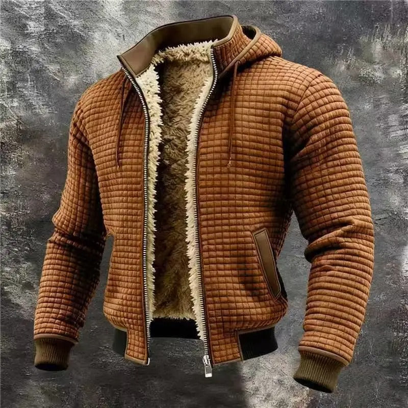 Lukas™ | Warme Waffel-Bomberjacke mit Kapuze