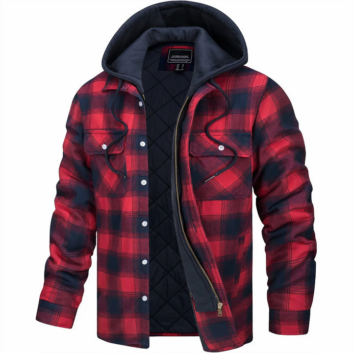 Timothy™ | Warme, mit Fleece gefütterte Karomuster Flanelljacke mit Kapuze