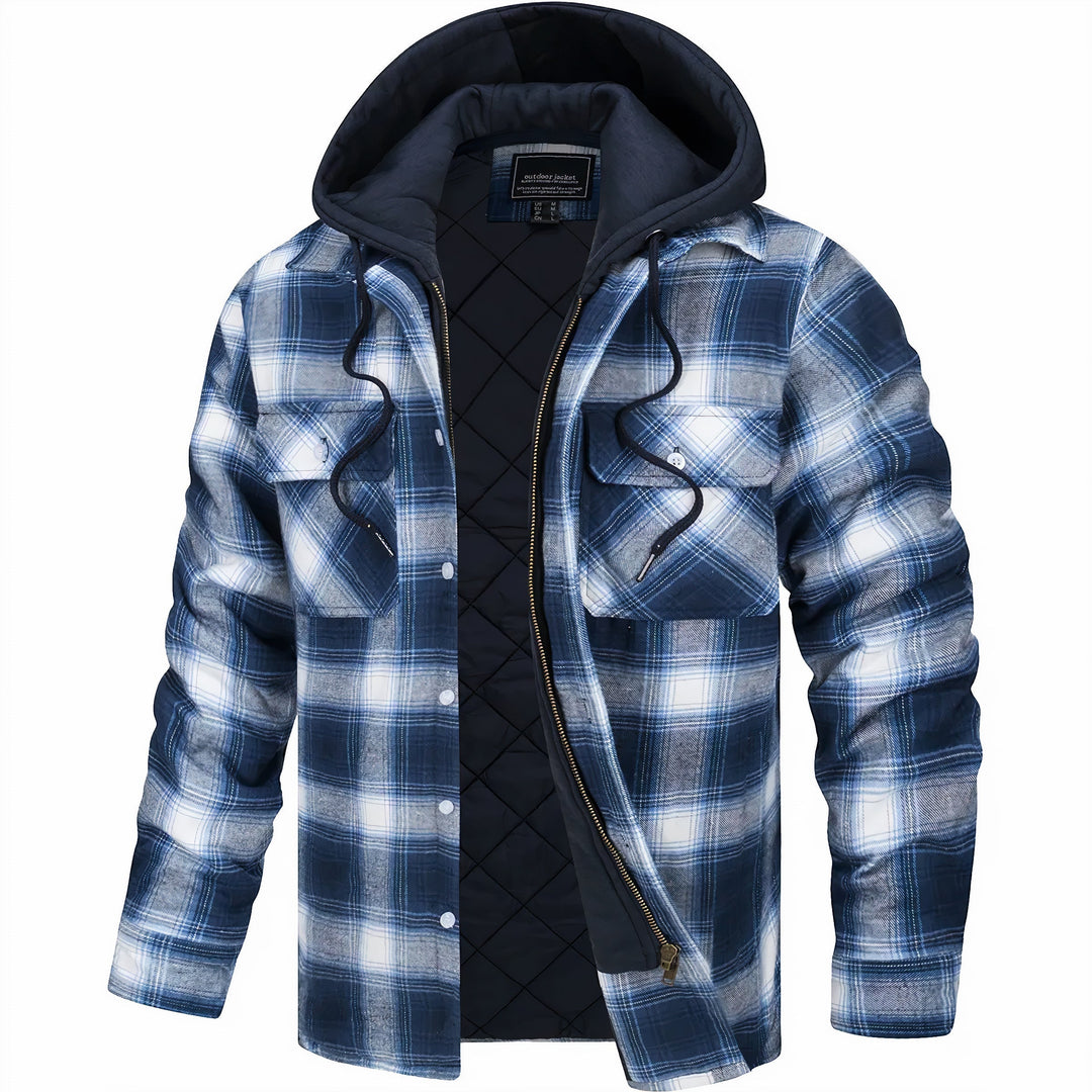 James™ | Klassische warme karierten Jacke mit Reißverschluss