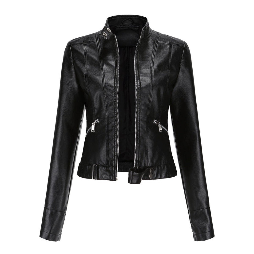 Luana | Kurze Bikerjacke mit Stehkragen