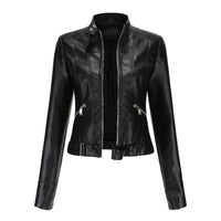 Luana | Kurze Bikerjacke mit Stehkragen