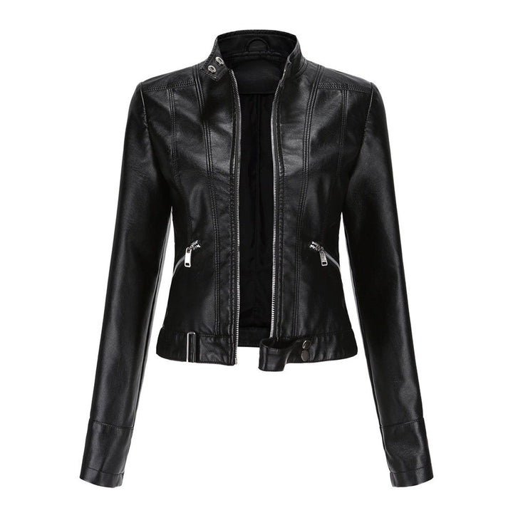 Luana | Kurze Bikerjacke mit Stehkragen