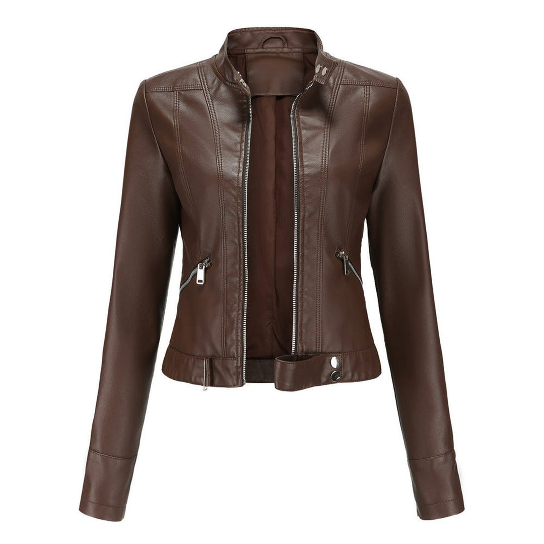 Luana | Kurze Bikerjacke mit Stehkragen