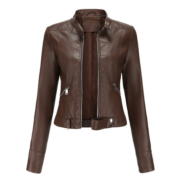 Luana | Kurze Bikerjacke mit Stehkragen