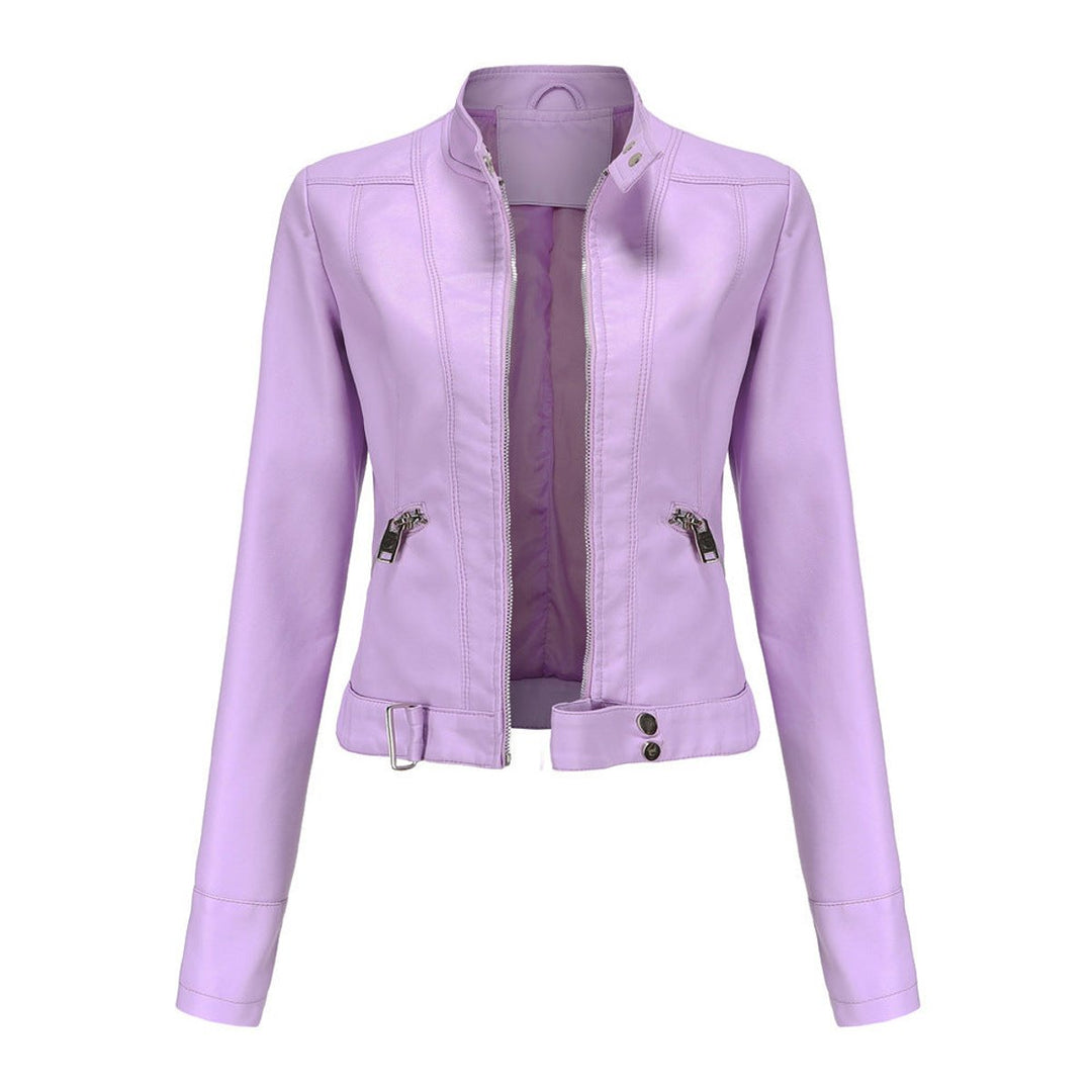 Luana | Kurze Bikerjacke mit Stehkragen
