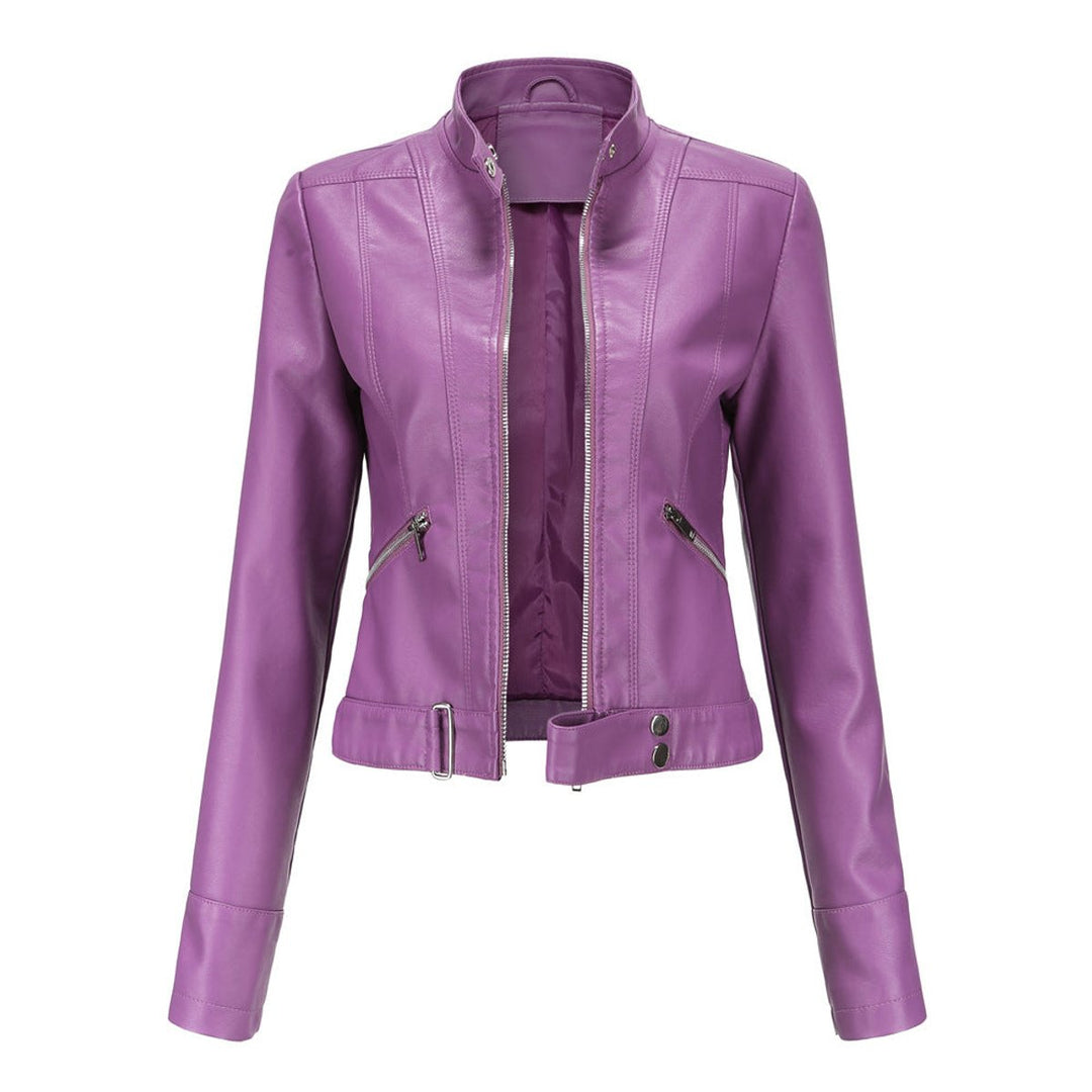 Luana | Kurze Bikerjacke mit Stehkragen