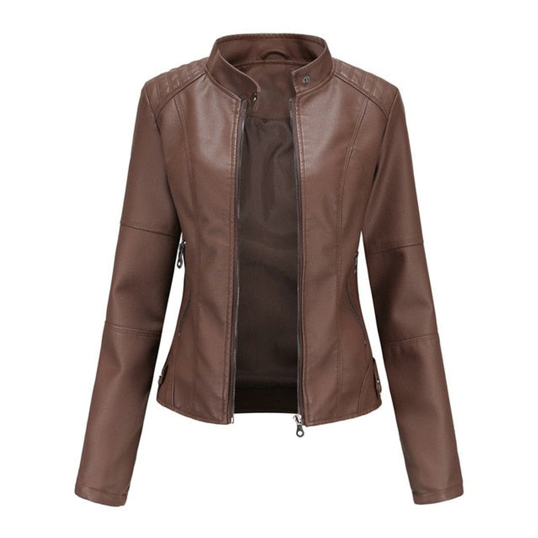 Romina | Raffinierte Bikerjacke mit Stehkragen