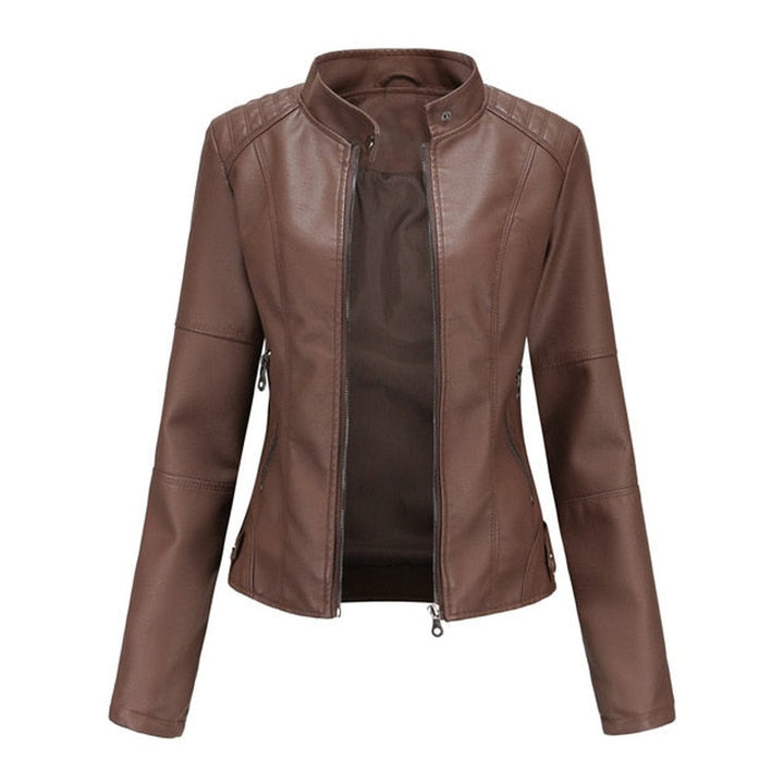 Romina | Raffinierte Bikerjacke mit Stehkragen