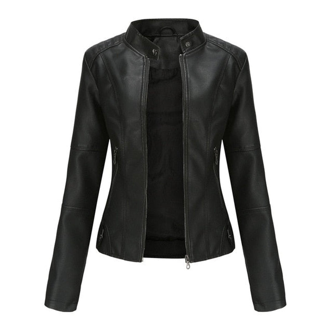 Romina | Raffinierte Bikerjacke mit Stehkragen
