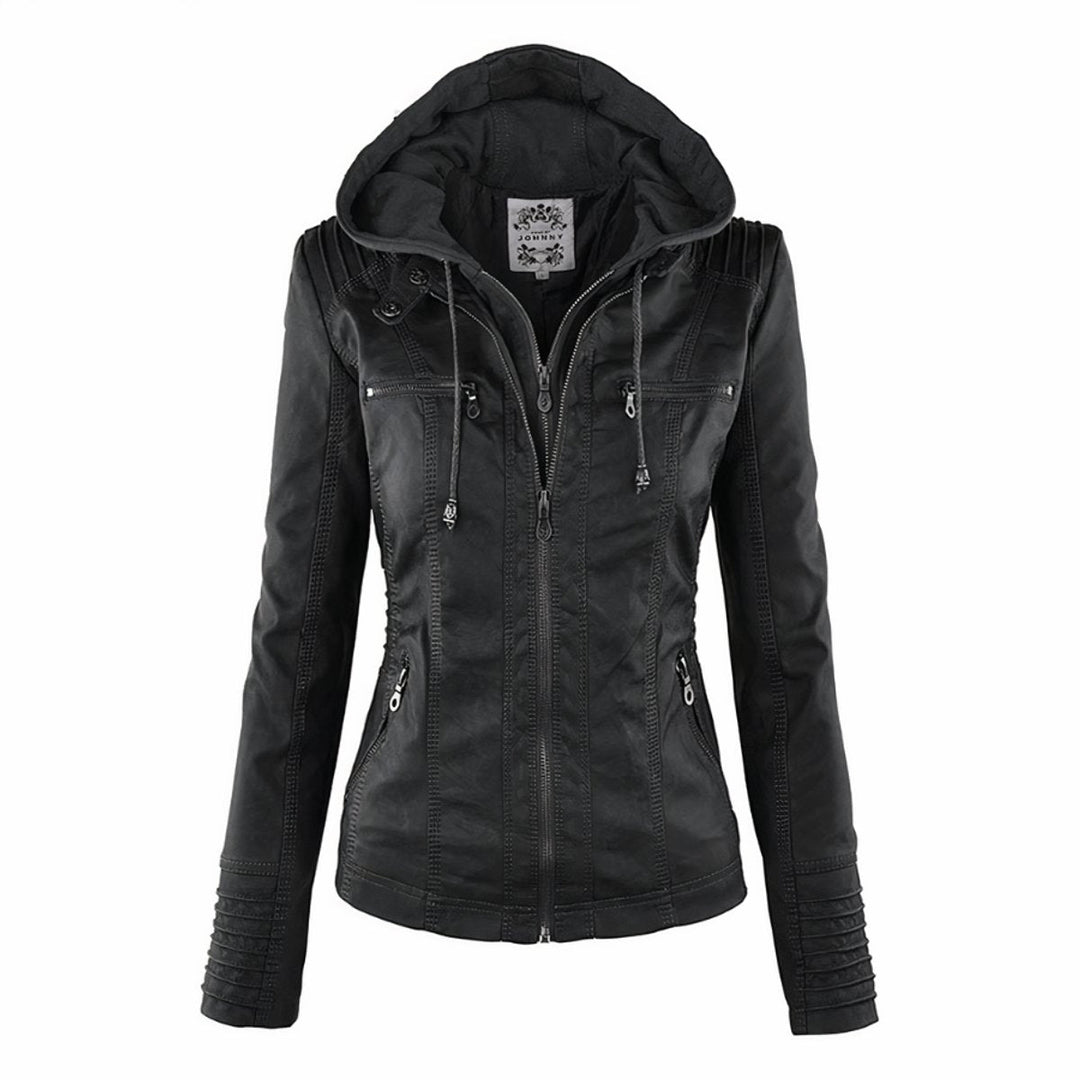 Cassia | Motorradstil Jacke mit abnehmbarem Kapuze