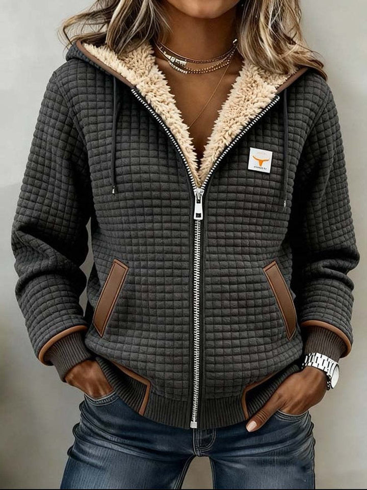 Penelope | Damenjacke mit Sherpa-Futter und durchgehendem Reißverschluss
