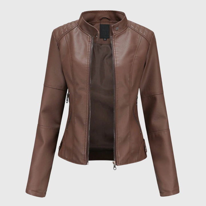 Miranda | Slim Bikerjacke mit Stehkragen und Reißverschluss
