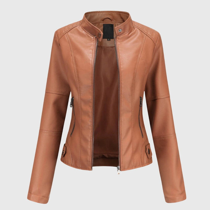 Miranda | Slim Bikerjacke mit Stehkragen und Reißverschluss