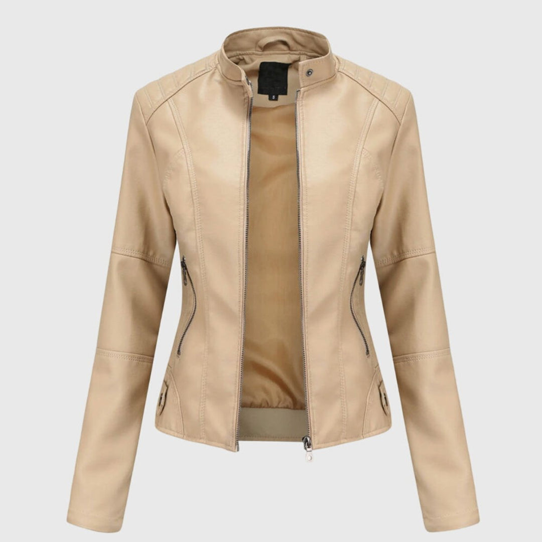 Miranda | Slim Bikerjacke mit Stehkragen und Reißverschluss