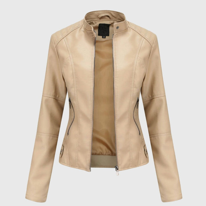 Miranda | Slim Bikerjacke mit Stehkragen und Reißverschluss