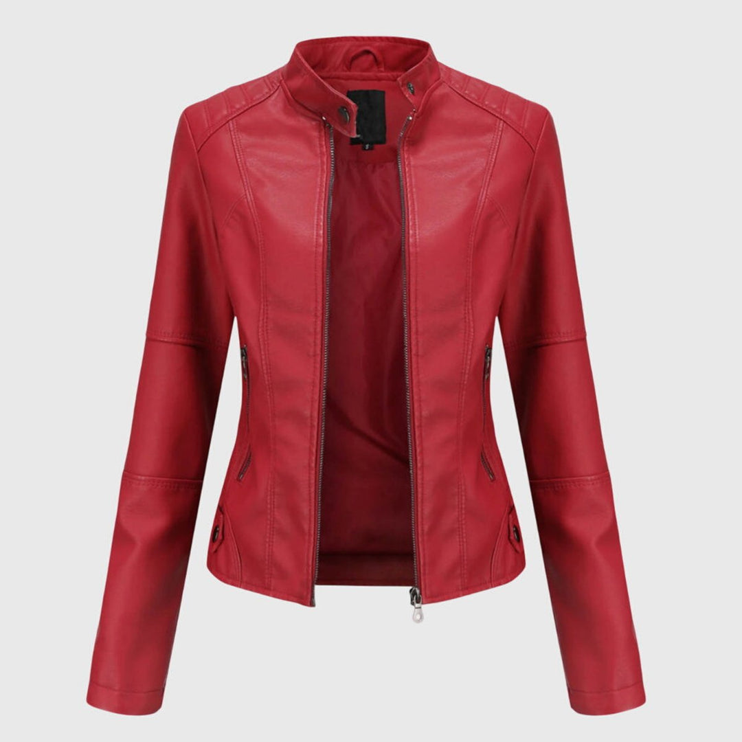 Miranda | Slim Bikerjacke mit Stehkragen und Reißverschluss