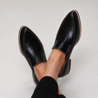 Zofia | Schwarze Mokassins mit Patchwork